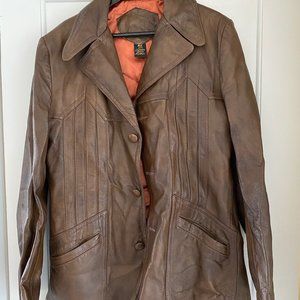 Retro vintage leather coat, '60s-70s, great shape